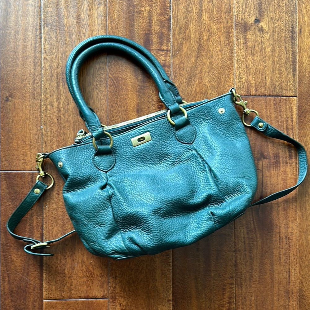 J. Crew Green Leather Handbag